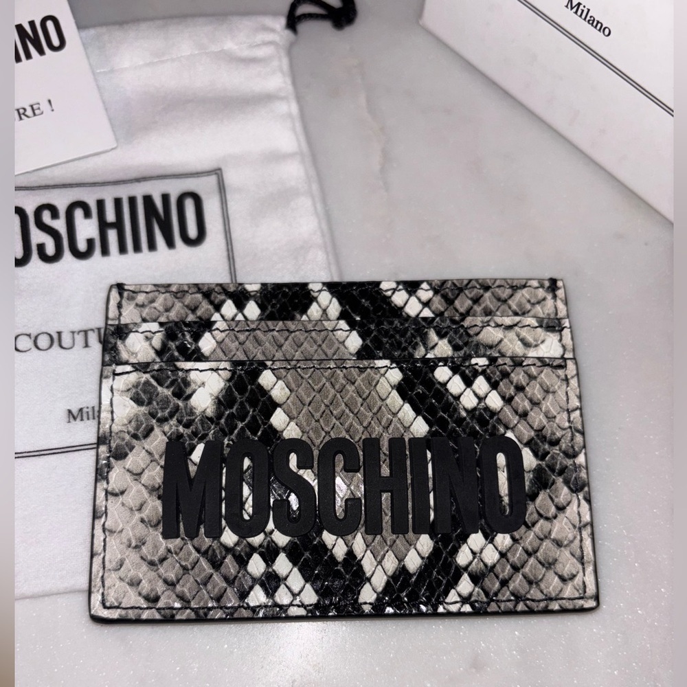Moschino Snake Skin Card Holder